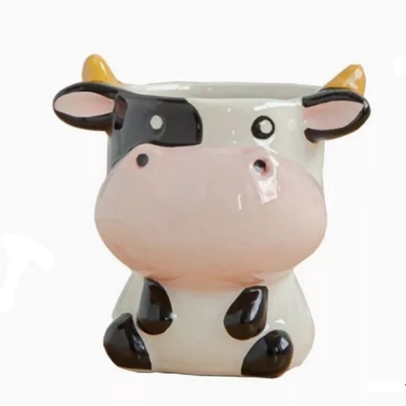 5⭐ rated 🧡 COW Small Ceramic Planter - Picture 4 of 4
